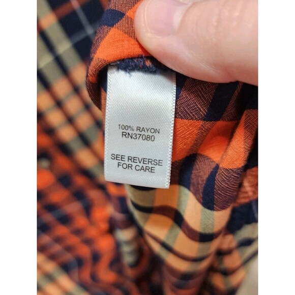 EST. 1946 WOMANS LARGE ORANGE PLAID BUTTON DOWN SHIRT PREPPY ACADEMIA SWIFTY - Picture 10 of 14